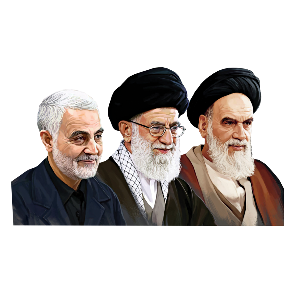 imam khomeini e sayyid todos khamenei retrato, do Irã supremo líderes png