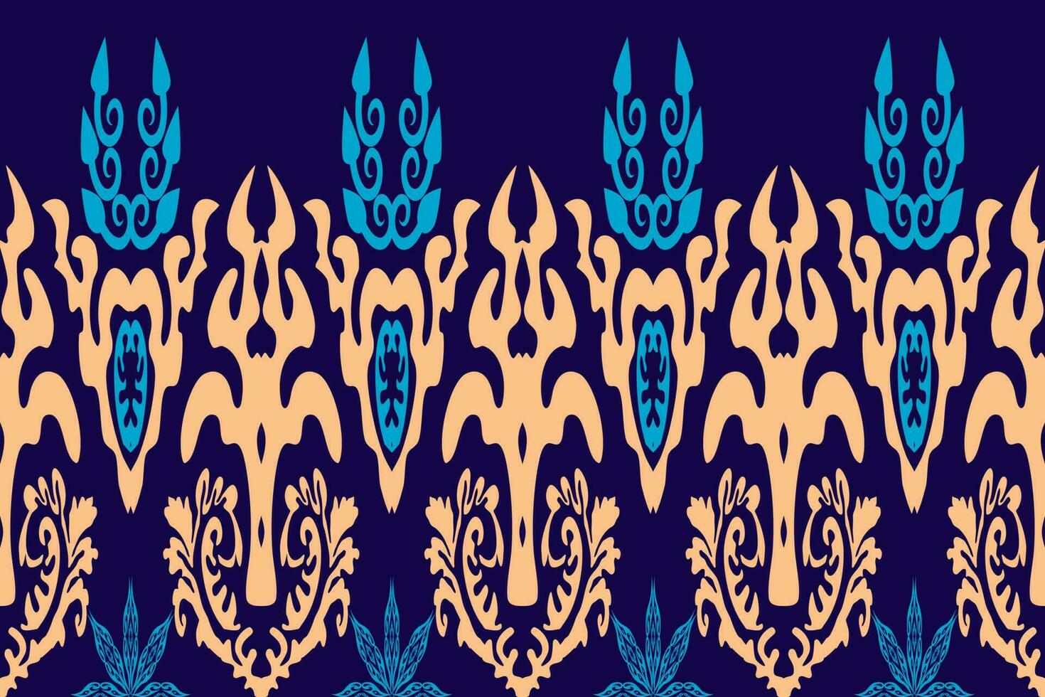 Ikat Figure aztec embroidery style. Geometric ethnic oriental traditional art pattern.Design for ethnic background,wallpaper,fashion,clothing,wrapping,fabric,element,sarong,graphic,vector illustration vector