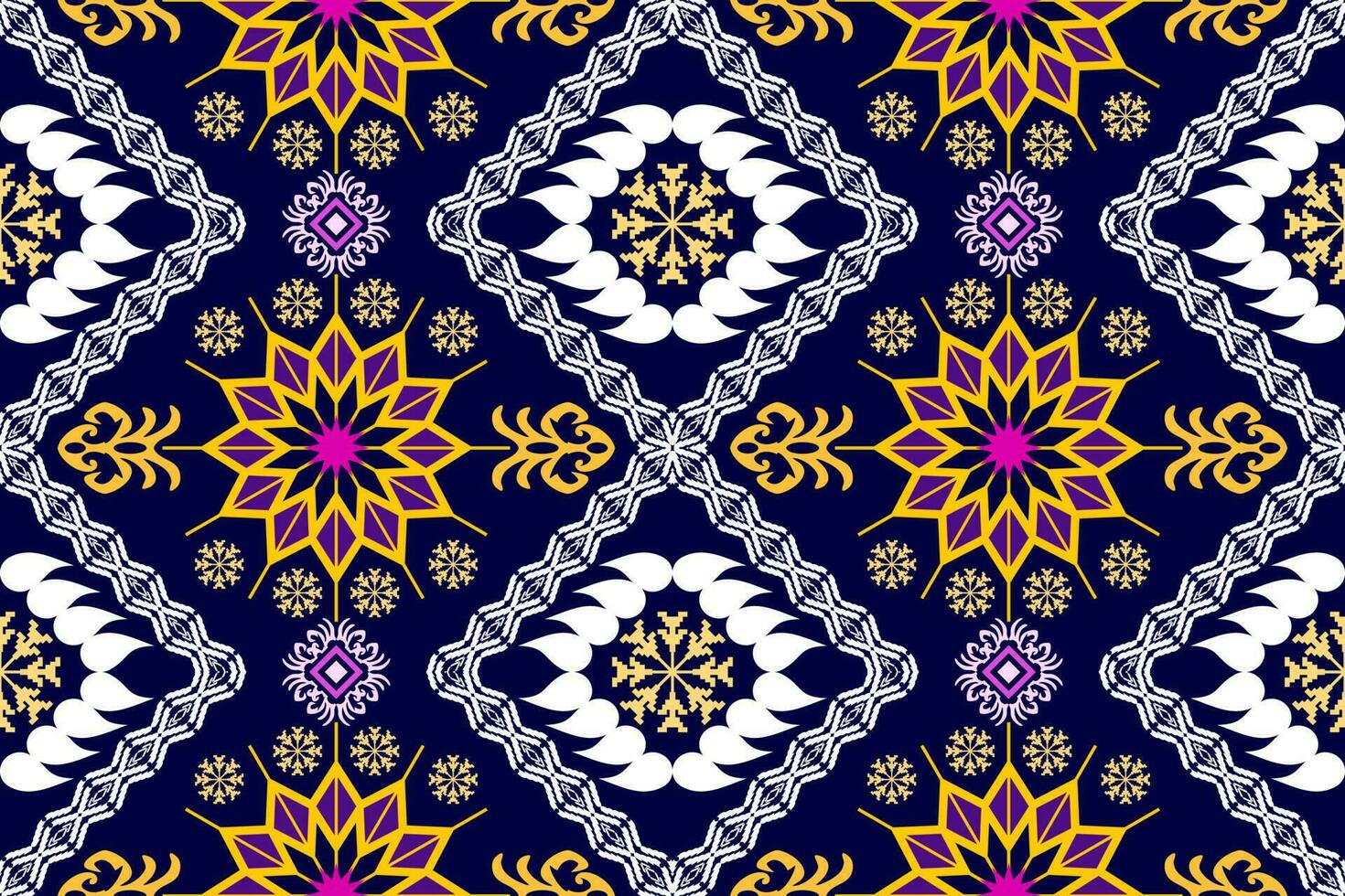 Ikat Figure aztec embroidery style. Geometric ethnic oriental traditional art pattern.Design for ethnic background,wallpaper,fashion,clothing,wrapping,fabric,element,sarong,graphic,vector illustration vector