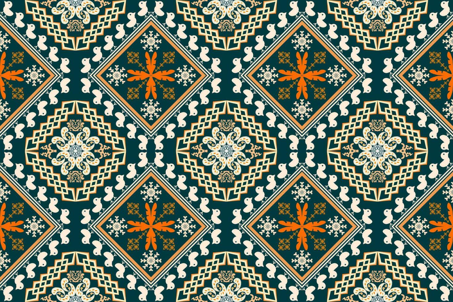 Ikat Figure aztec embroidery style. Geometric ethnic oriental traditional art pattern.Design for ethnic background,wallpaper,fashion,clothing,wrapping,fabric,element,sarong,graphic,vector illustration vector
