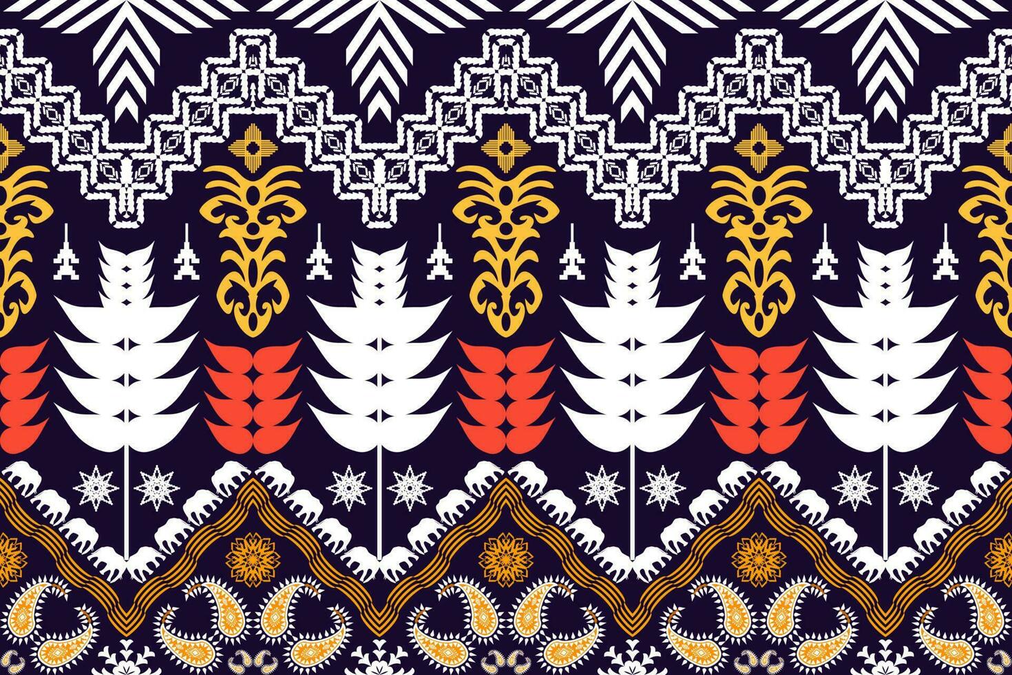 Ikat Figure aztec embroidery style. Geometric ethnic oriental traditional art pattern.Design for ethnic background,wallpaper,fashion,clothing,wrapping,fabric,element,sarong,graphic,vector illustration vector