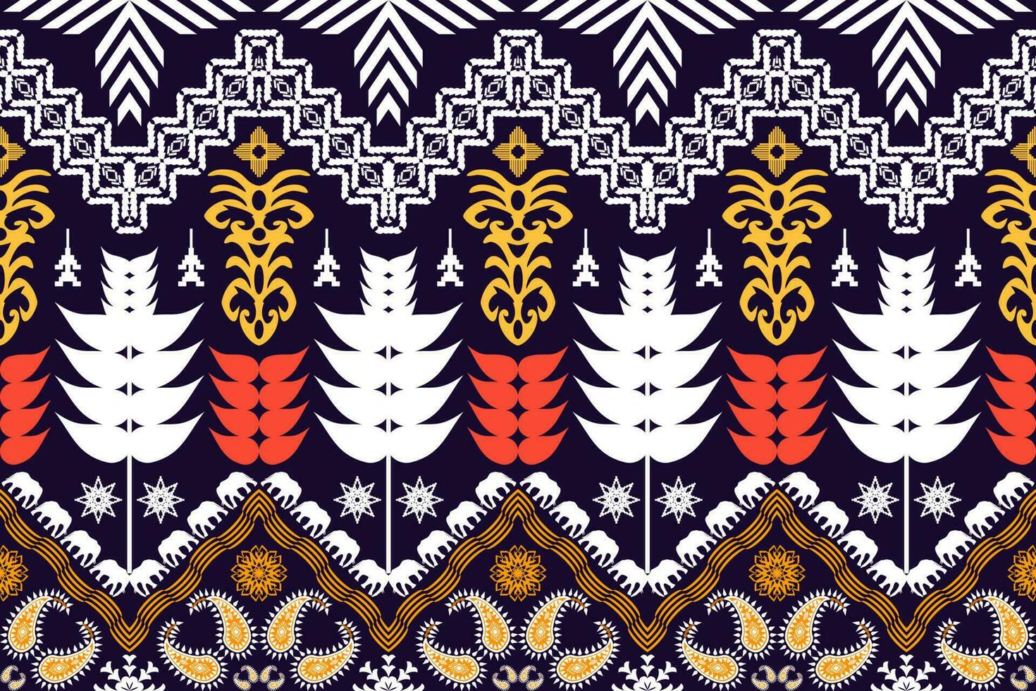 Ikat Figure aztec embroidery style. Geometric ethnic oriental traditional art pattern.Design for ethnic background,wallpaper,fashion,clothing,wrapping,fabric,element,sarong,graphic,vector illustration vector