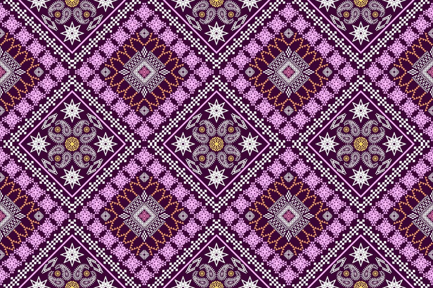 Ikat Figure aztec embroidery style. Geometric ethnic oriental traditional art pattern.Design for ethnic background,wallpaper,fashion,clothing,wrapping,fabric,element,sarong,graphic,vector illustration vector