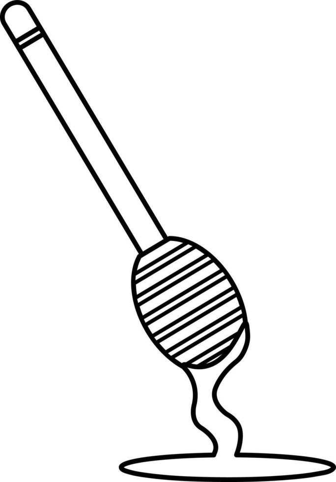 vector illustration wooden spoon for honey, ladle for honey, spoon spindle, honey dipper, honey pours, a drop of honey, doodle and sketch