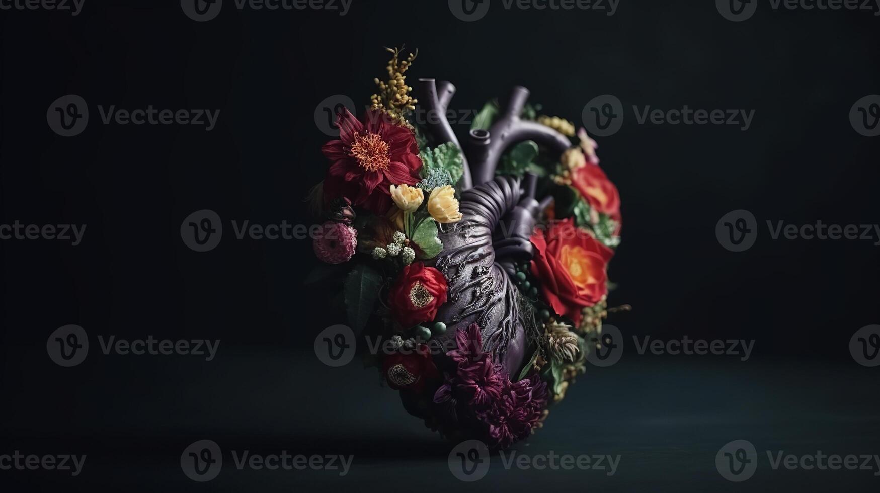 Human heart with develops, cherish and feeling concept. Creative resource, photo