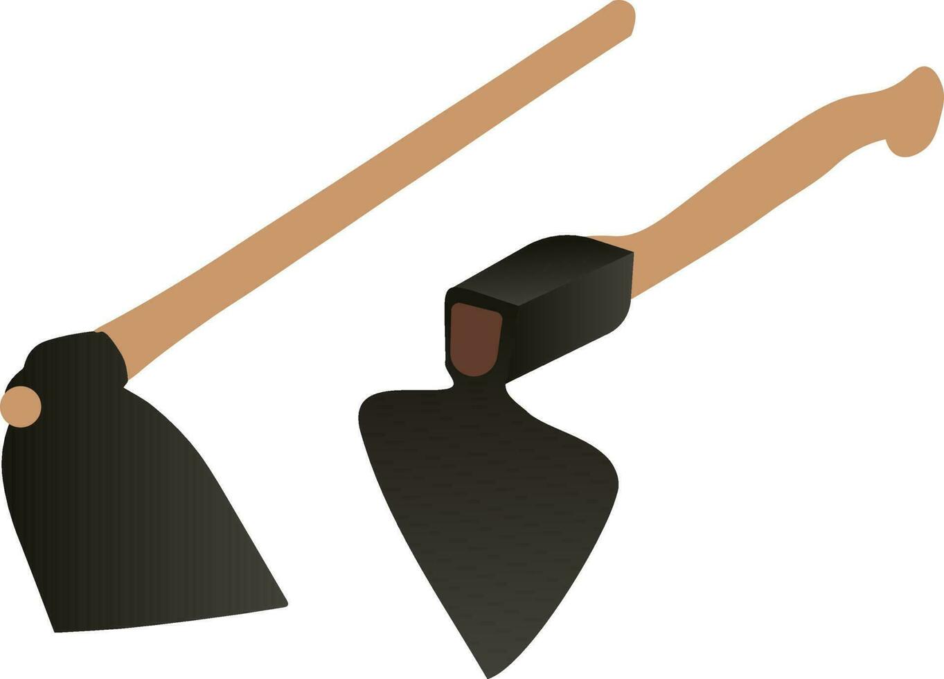 axe and shovel Iron Garden Hoe tools vector