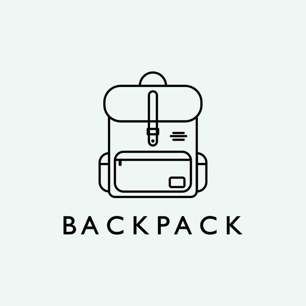 line art backpack logo icon design vector minimalist,rucksack school design 23584066 Vector Art