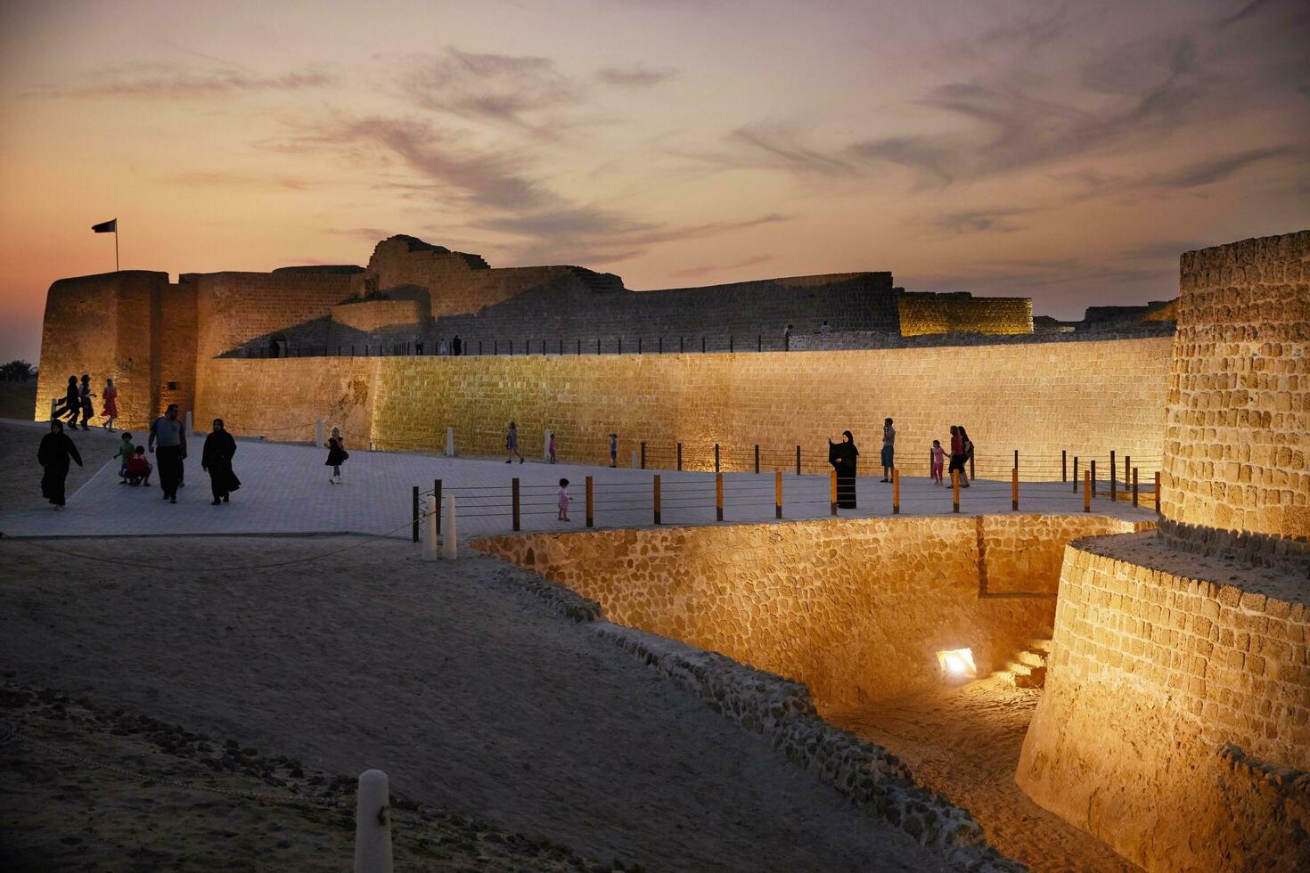 Manama Bahrain  22 March 2023 Tourism and Travel Famous Places in Bahrain Bahrain Fort Fortress  Karbabad Ruins of a 16t hcentury Portuguese fort photo