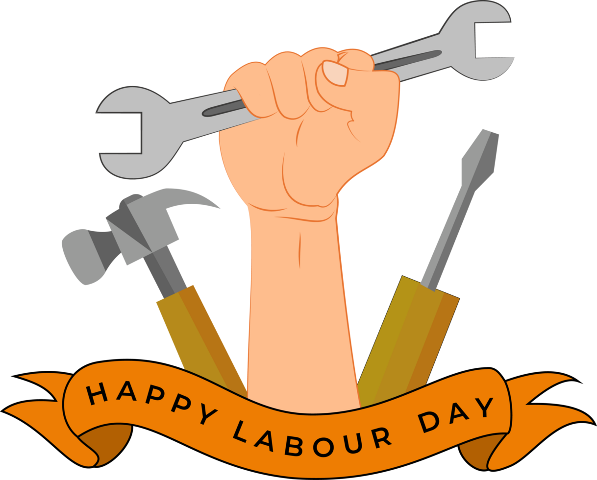 hand holding wrench. hammer and screwdriver icon. labor day background illustration. craftsman. laborer. mechanic png