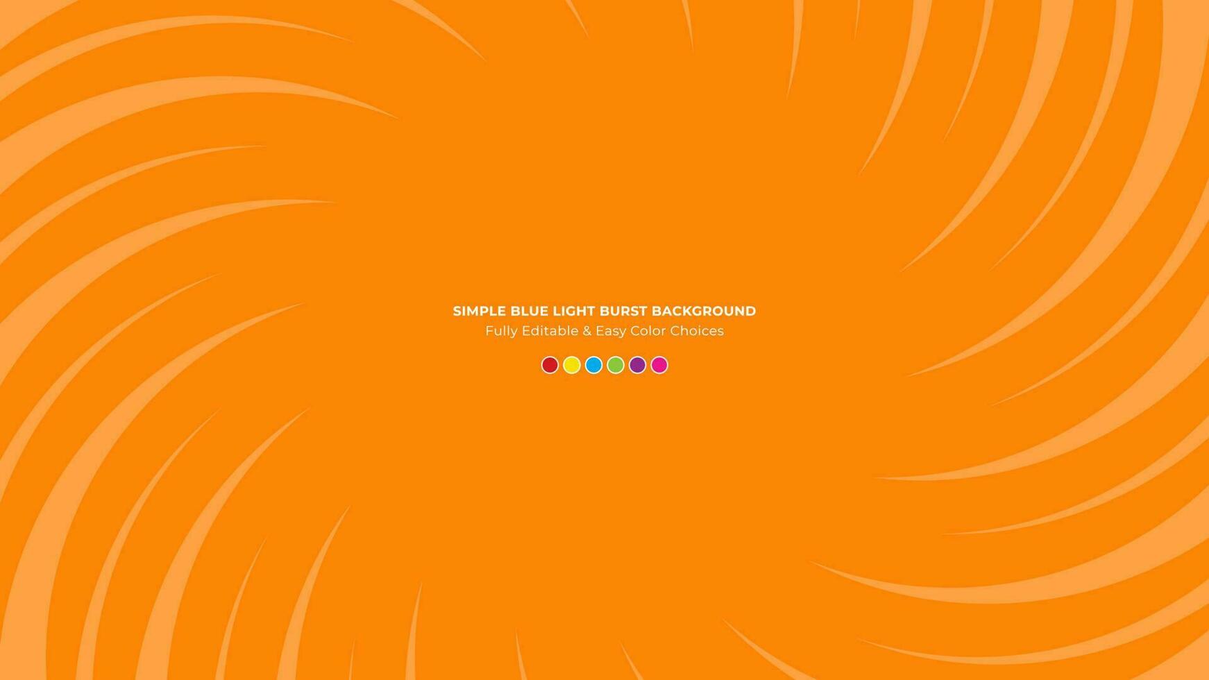 Orange curved Sun burst with fully editalbe color vector background