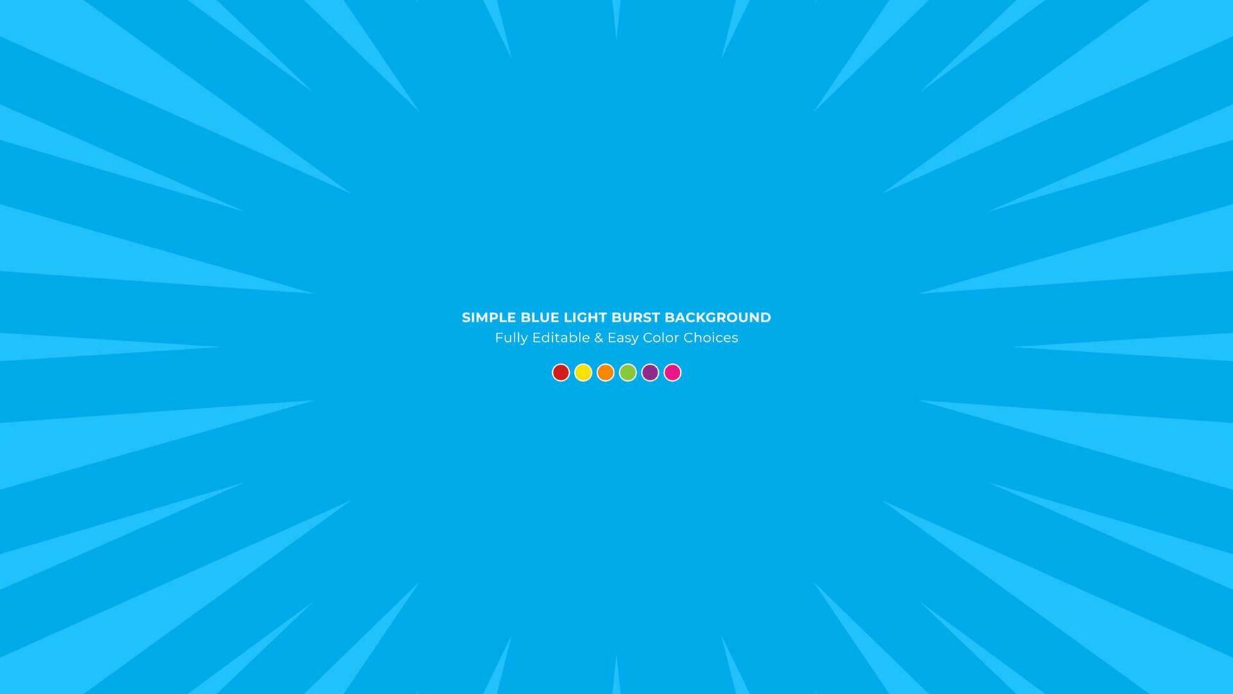 Blue Sun burst with fully editalbe color vector background