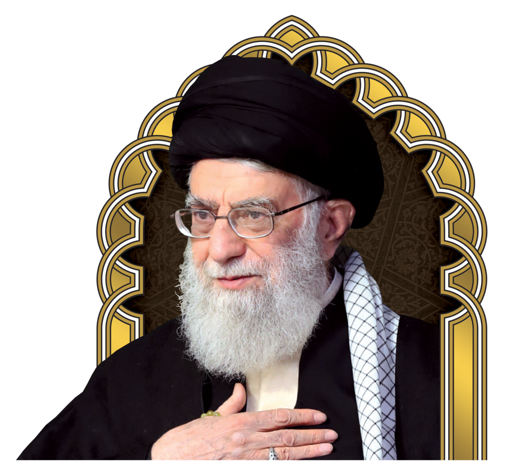 Sad portrait of Ayatollah Syed Ali Khamenei. Iran's supreme leader png