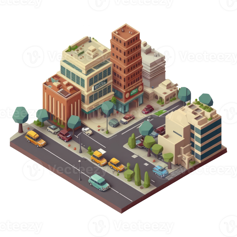 metropolis, many tall buildings, every building has a different height . png