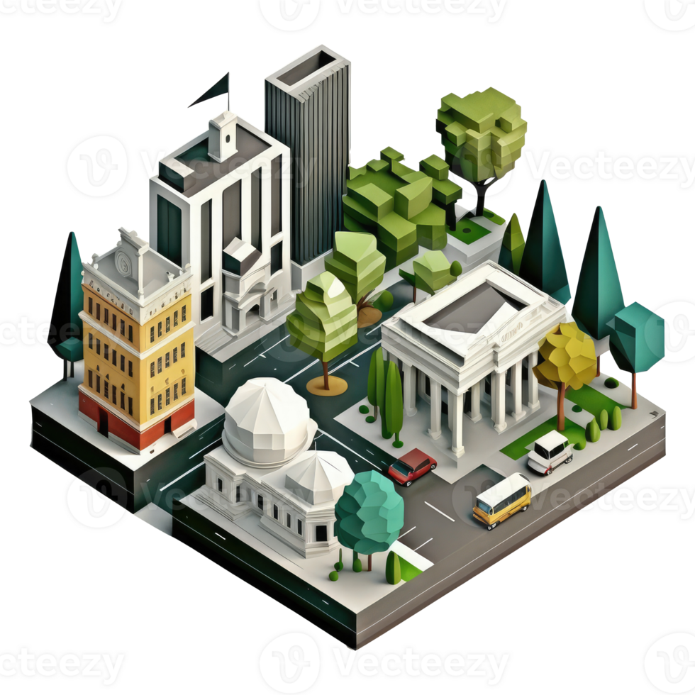 metrópoli, muchos alto edificios, cada edificio tiene un diferente altura . ai generado png