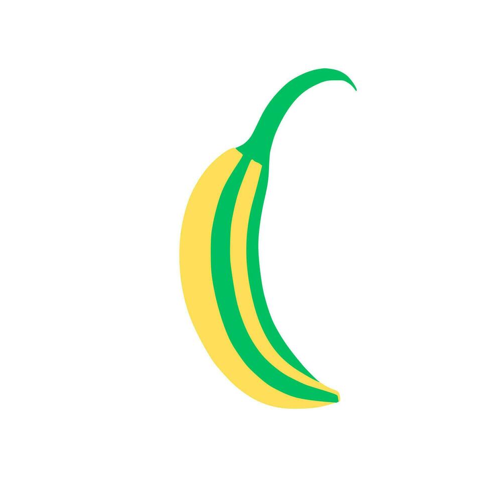 This vector design features a ripe yellow banana on a clean white background, perfect for a variety of creative projects and presentations.