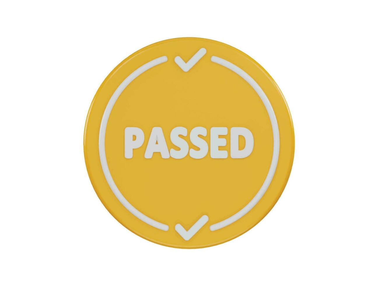 passed icon 3d rendering vector illustration