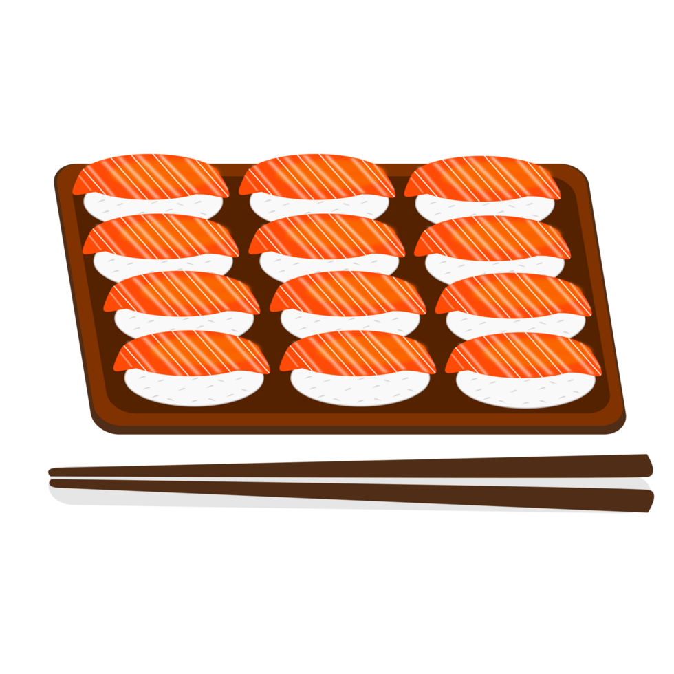 salmon sushi and chopsticks png