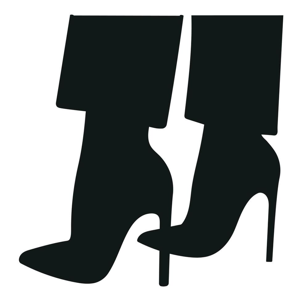 Black silhouette of female legs in a pose. Shoes stilettos, high heels