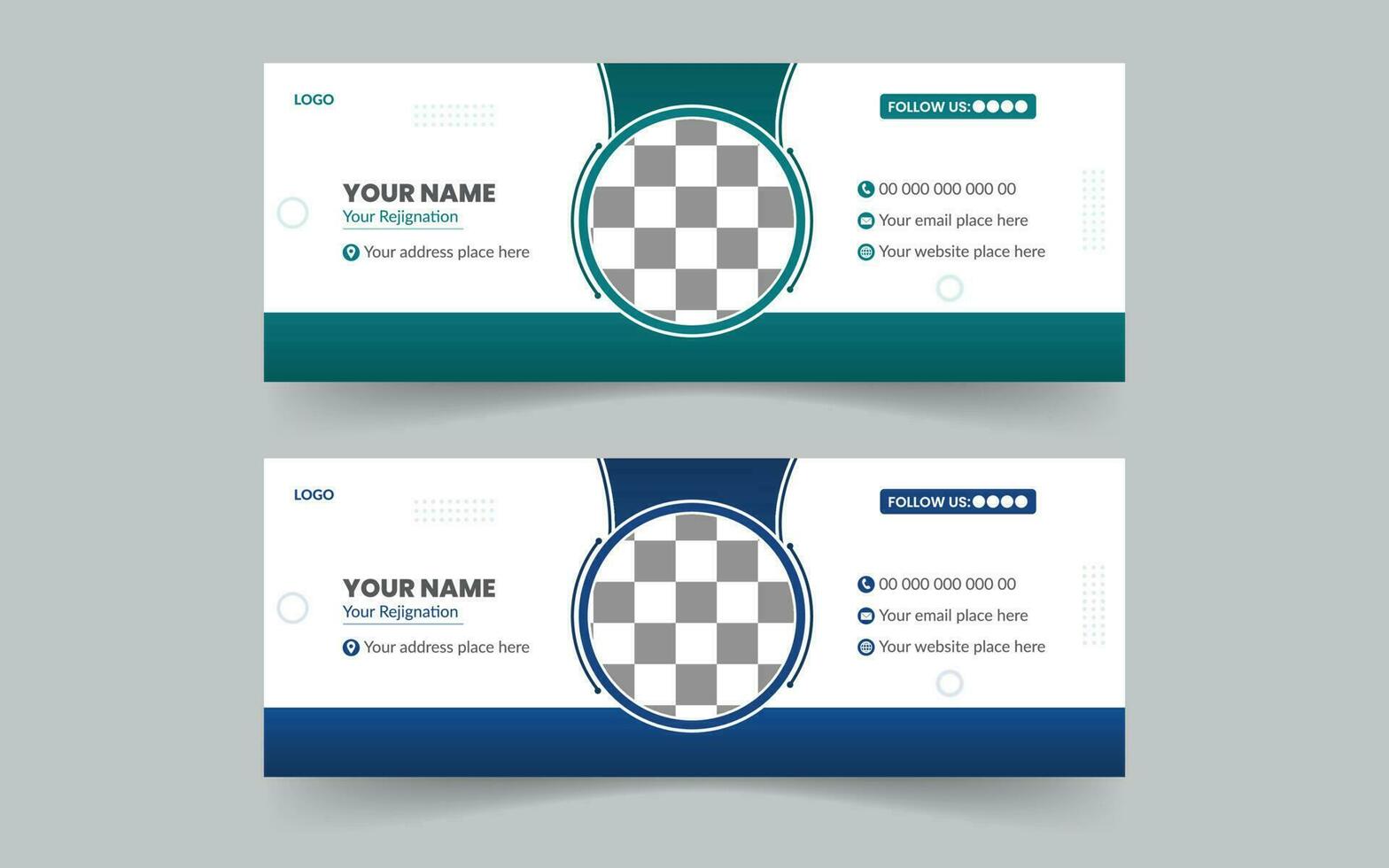 Email Signature.Creative Email signature Template Design, corporate Email Signature,Modern Email Signature Template Design, vector