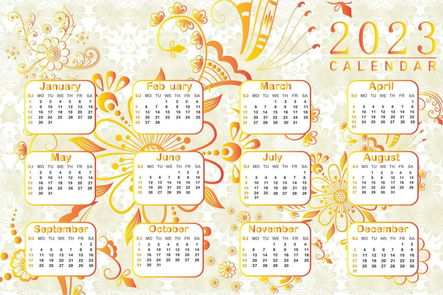 2023 Calendar - Calendar vector
