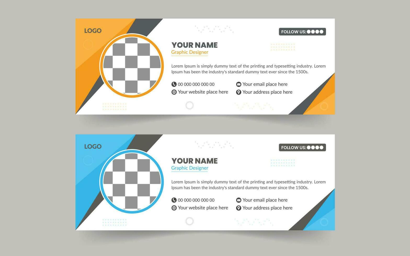 Email Signature.Creative Email signature Template Design, corporate Email Signature,Modern Email Signature Template Design, vector