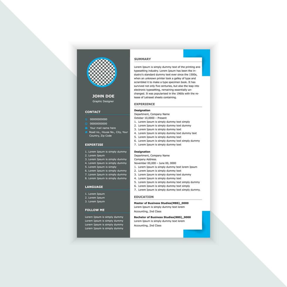 Modern and Professional Resume Template vector