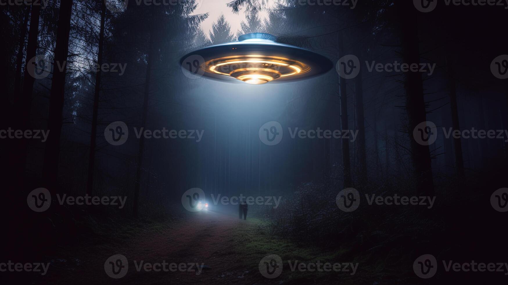 alien abduction, digital art illustration, photo