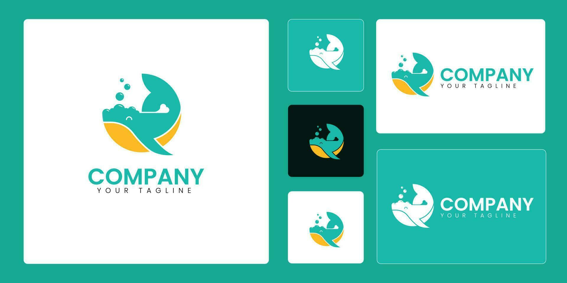 The Cute Whale Logo with a Love Symbol can be used as a Mascot or The Logo can be used for Kids-themed Businesses. vector