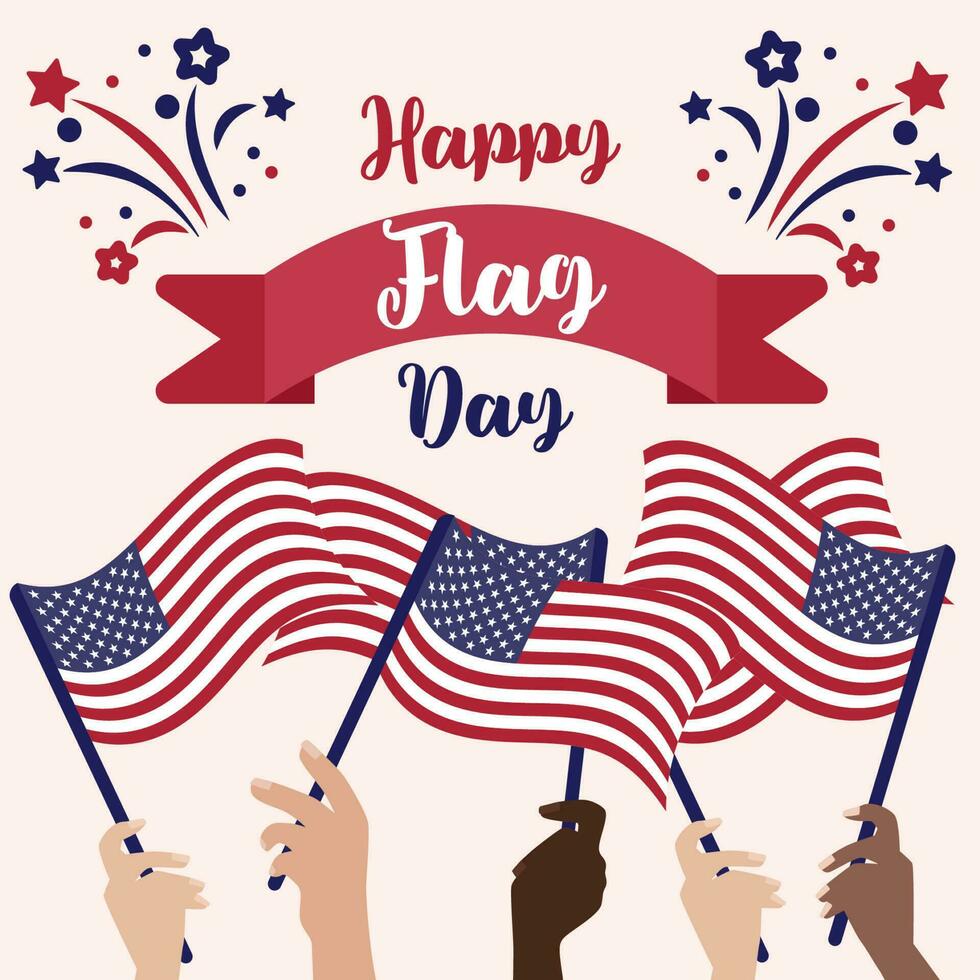 Happy Flag Day background template. Vector illustration of a background for Happy Flag Day. Flag day banner or badge.Creative illustration,poster or banner of happy Flag Day