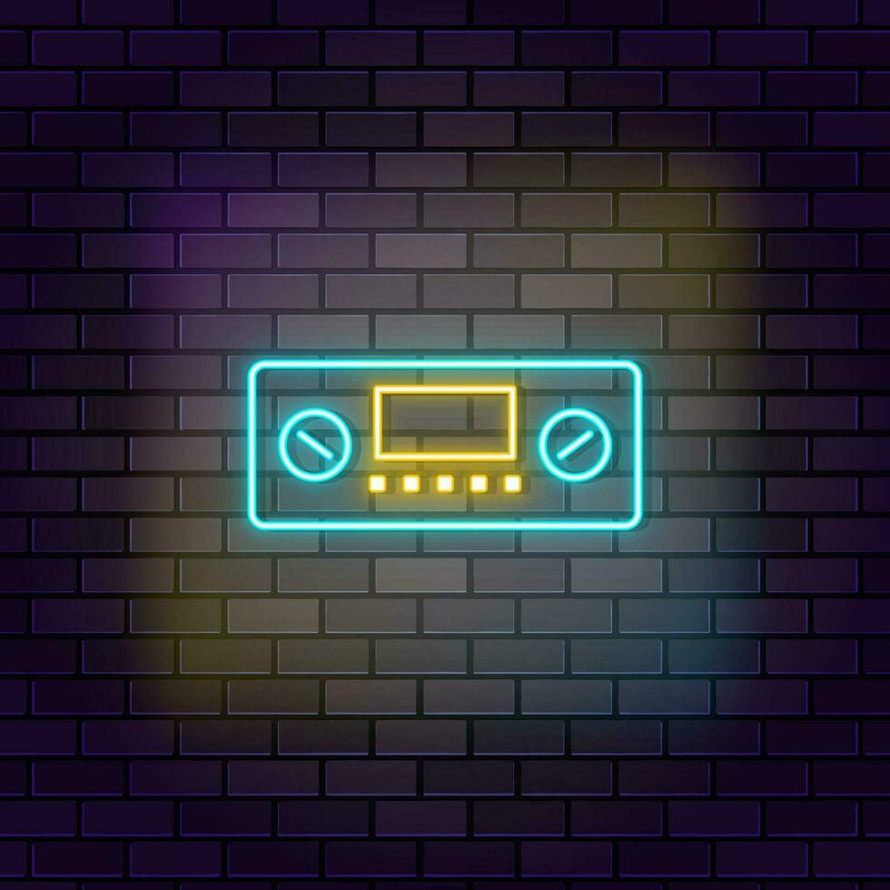 Climate control temperature icon brick wall and dark background. vector
