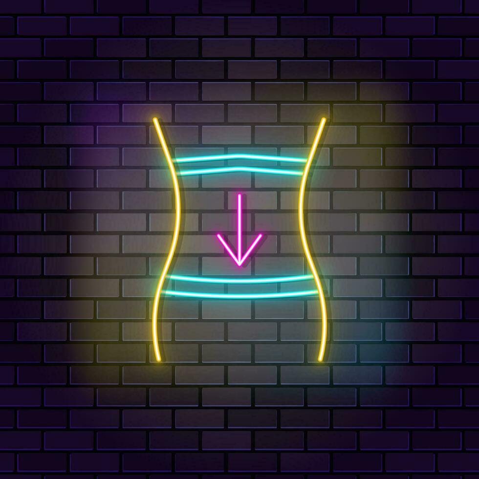 Appetite belly digestion icon brick wall and dark background. vector