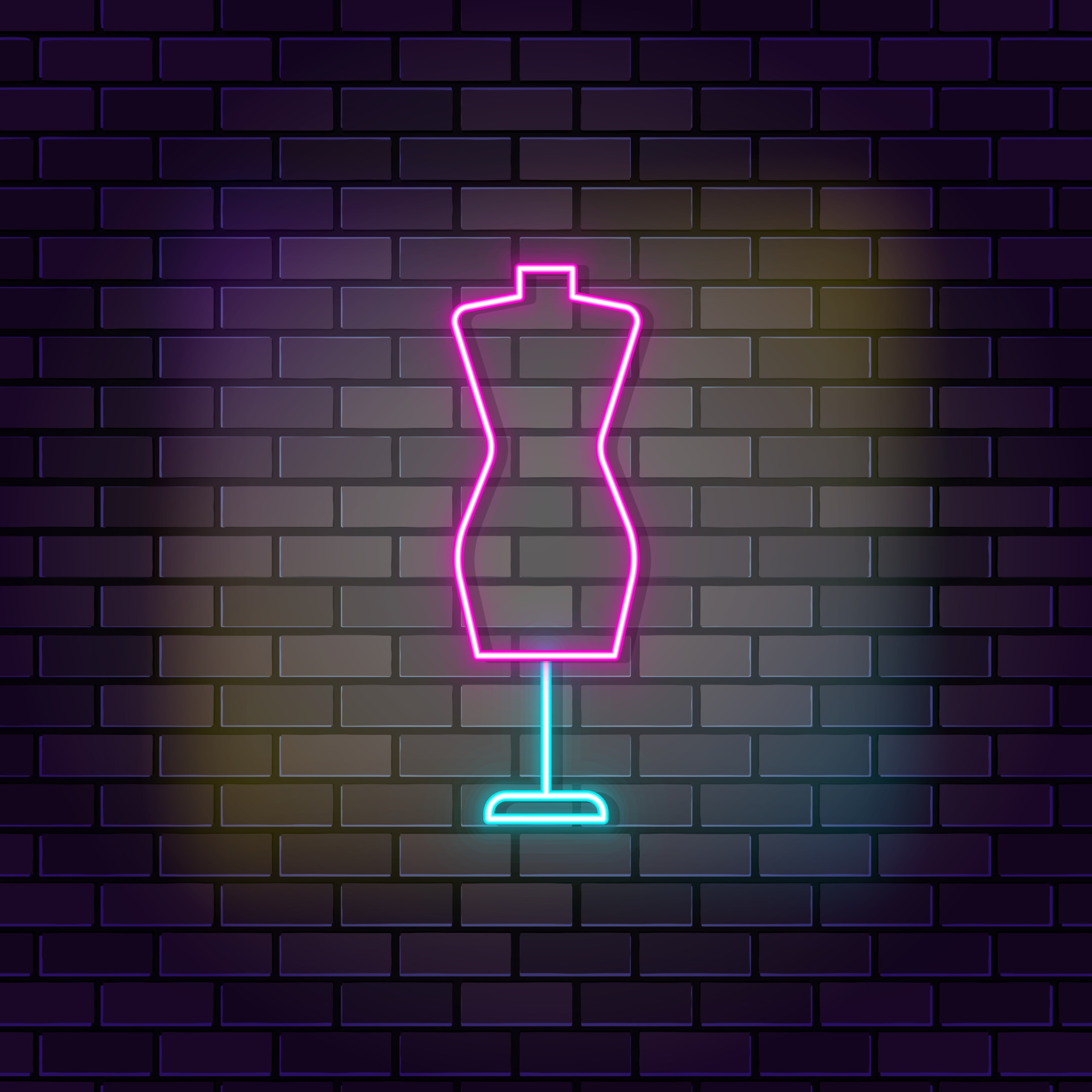 Atelier dummy mannequin icon brick wall and dark background. 23585698 ...