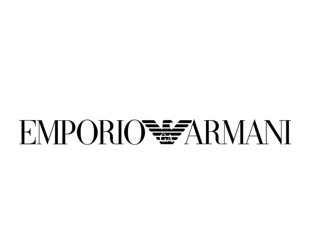 Emporio Armani Brand Symbol Logo Black Design Clothes Fashion Vector Illustration