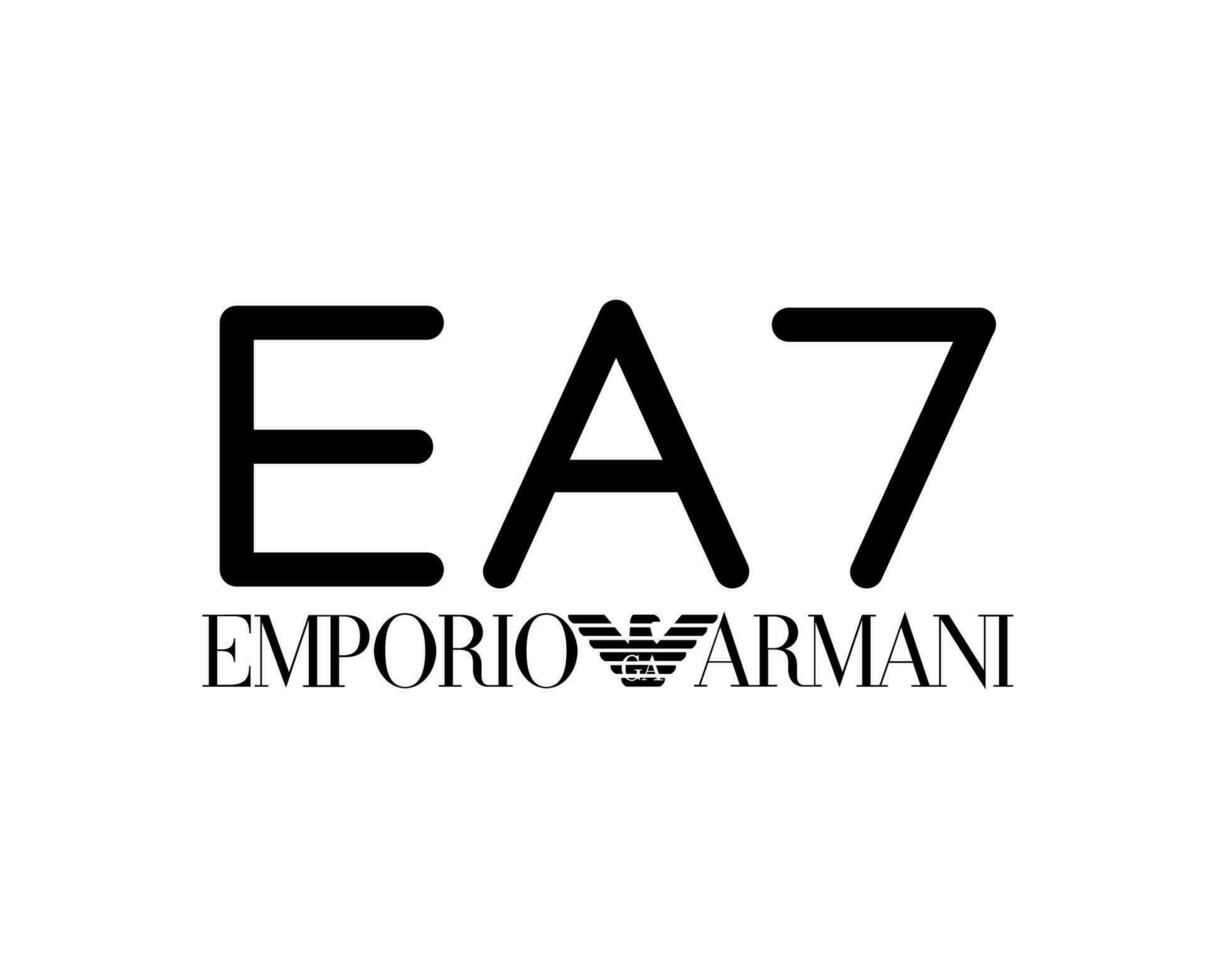 Emporio Armani EA7 Logo Brand Clothes Symbol Black Design Fashion Vector Illustration