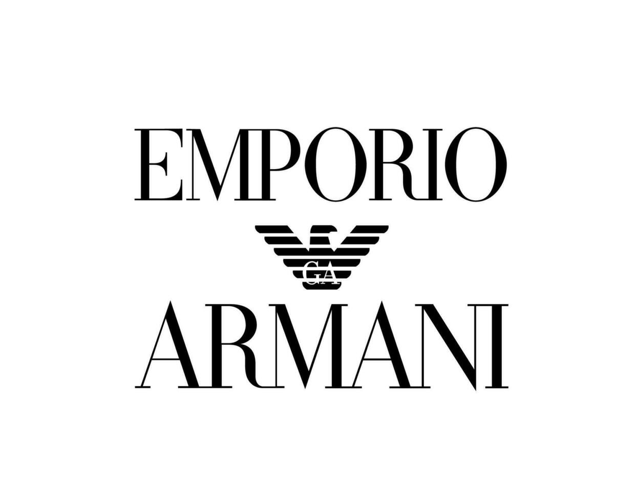 Emporio Armani Logo Brand Clothes Symbol Black Design Fashion Vector Illustration