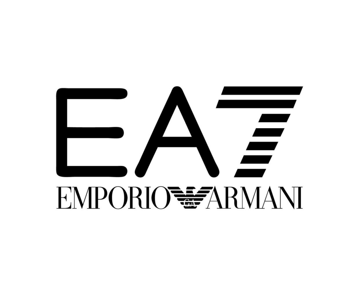 Emporio Armani EA7 Brand Logo Clothes Symbol Black Design Fashion Vector Illustration