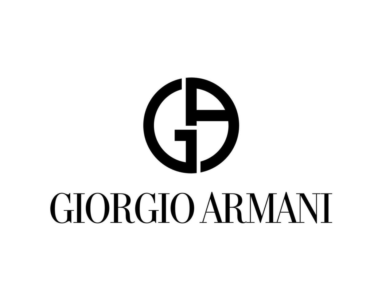 Giorgio Armani Logo Brand Clothes Black Design Fashion Symbol Vector Illustration