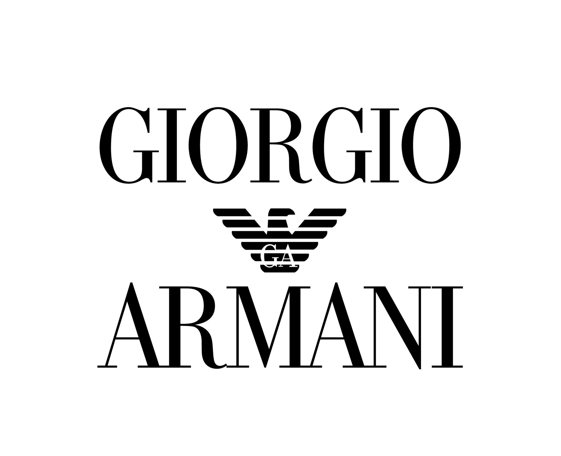 Giorgio Armani Logo Brand Clothes White Symbol Design Fashion Vector  Illustration With Black Background 23585890 Vector Art at Vecteezy