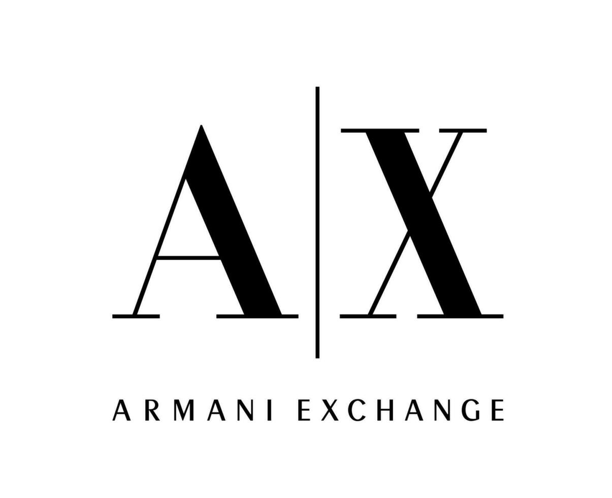 Armani Exchange Logo Brand Clothes Symbol Black Design Fashion Vector ...