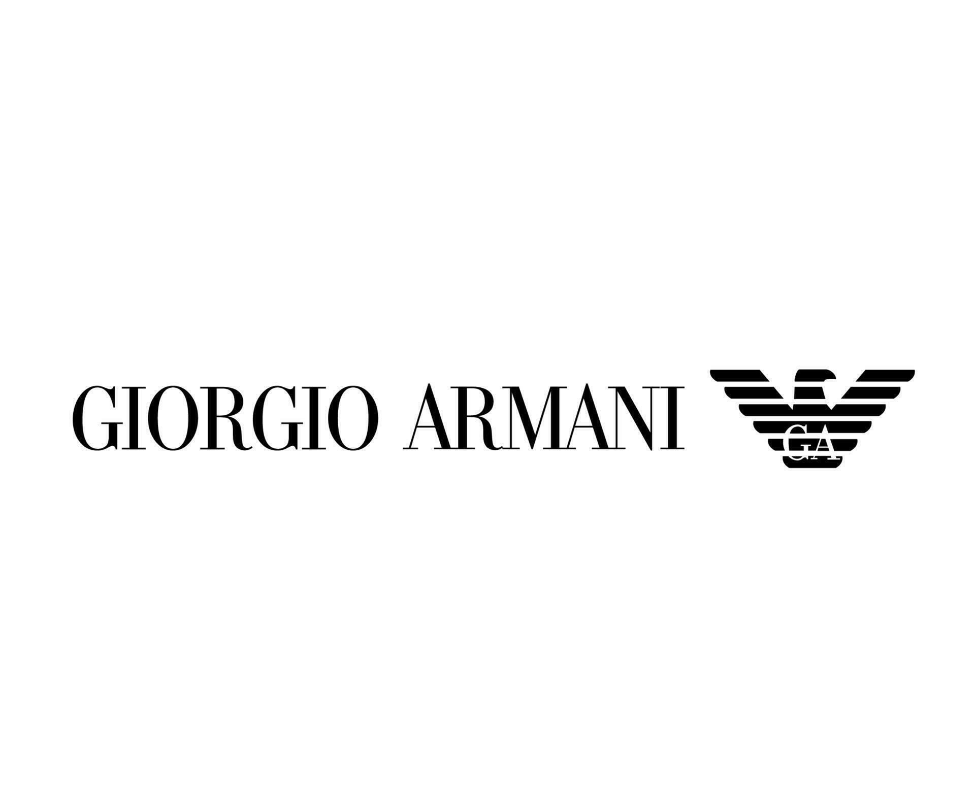 Giorgio Armani Logo Brand Clothes Black Symbol Design Fashion Vector ...