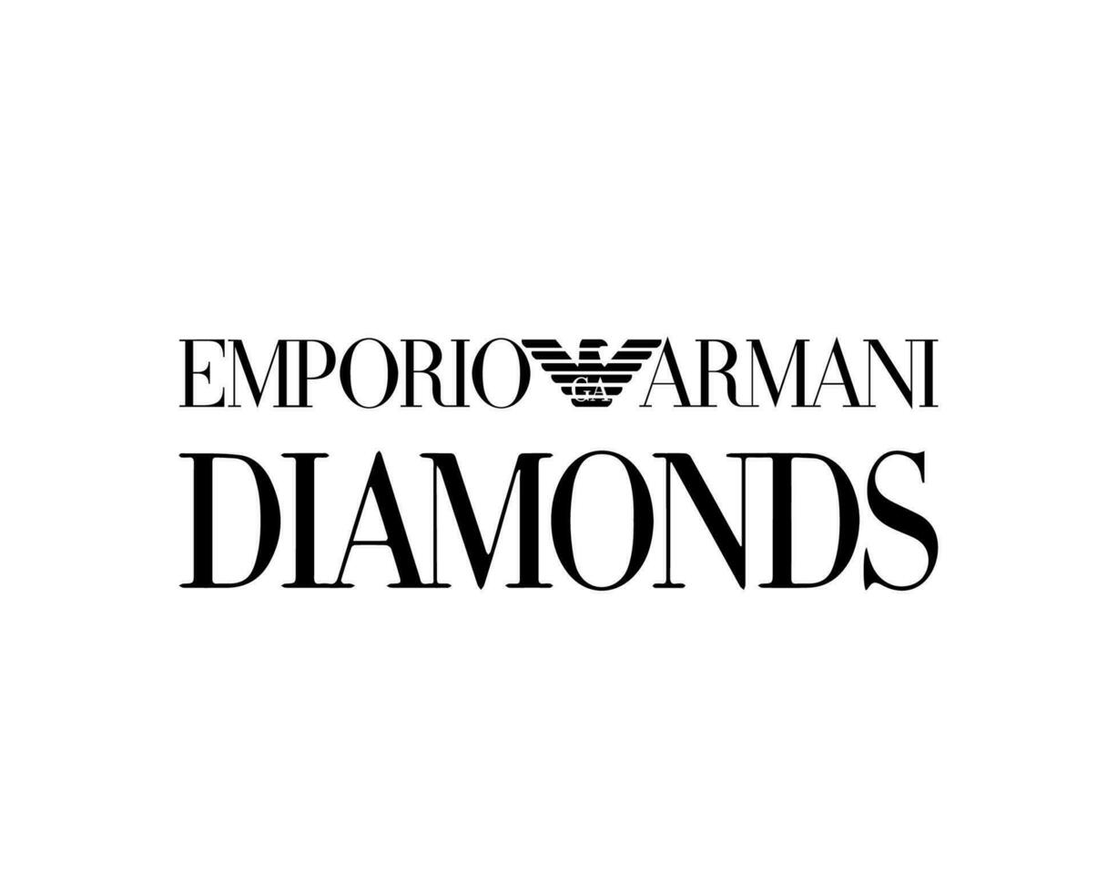 Emporio Armani Diamonds Brand Clothes Logo Symbol Black Design Fashion Vector Illustration