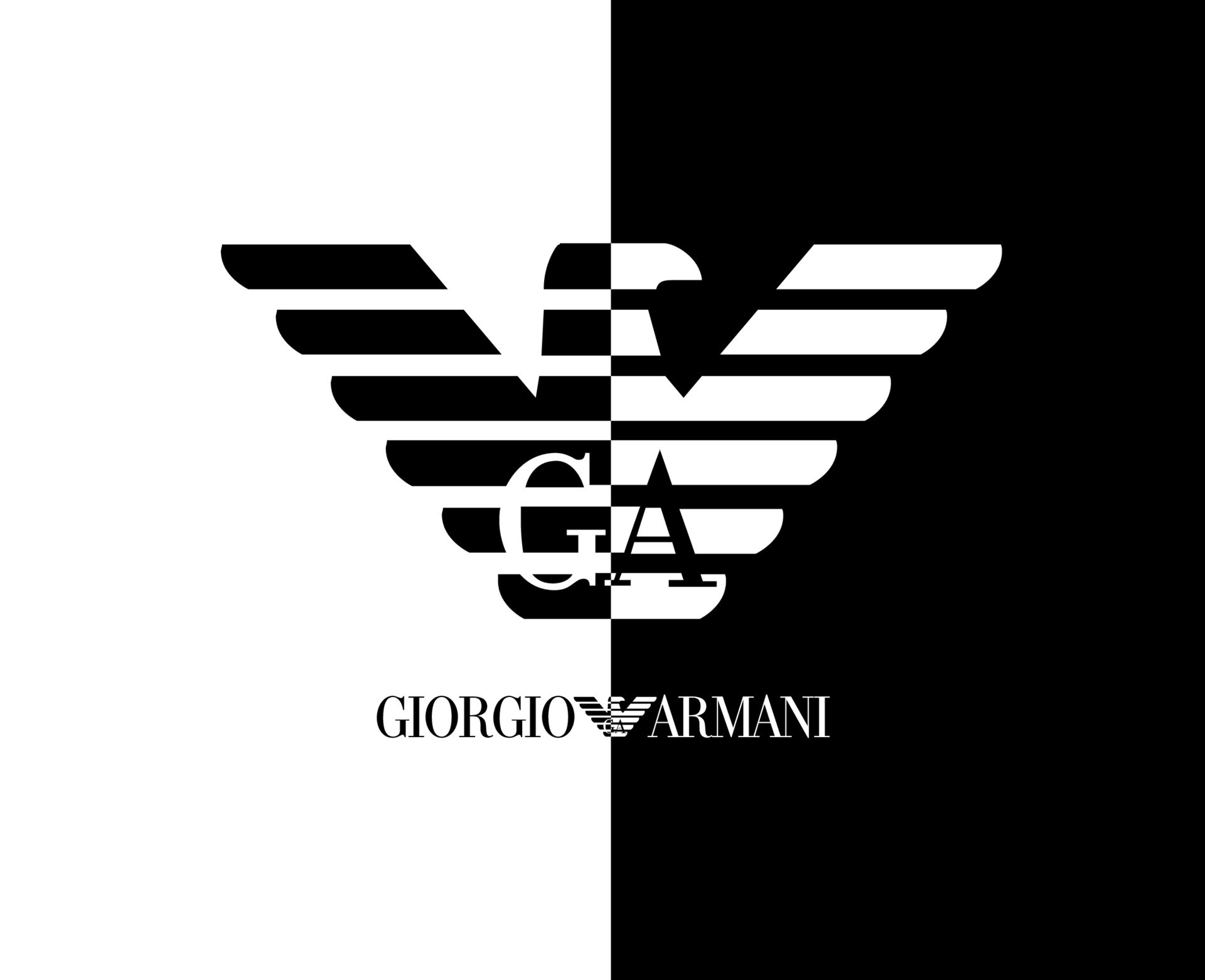 Giorgio Armani Brand Clothes Symbol Logo With Name Black And White Design  Fashion Vector Illustration 23585913 Vector Art at Vecteezy
