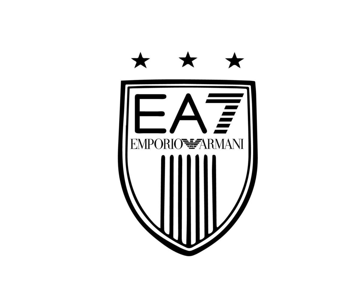 emporio armani ea7 marca ropa logo símbolo negro diseño Moda vector ilustración