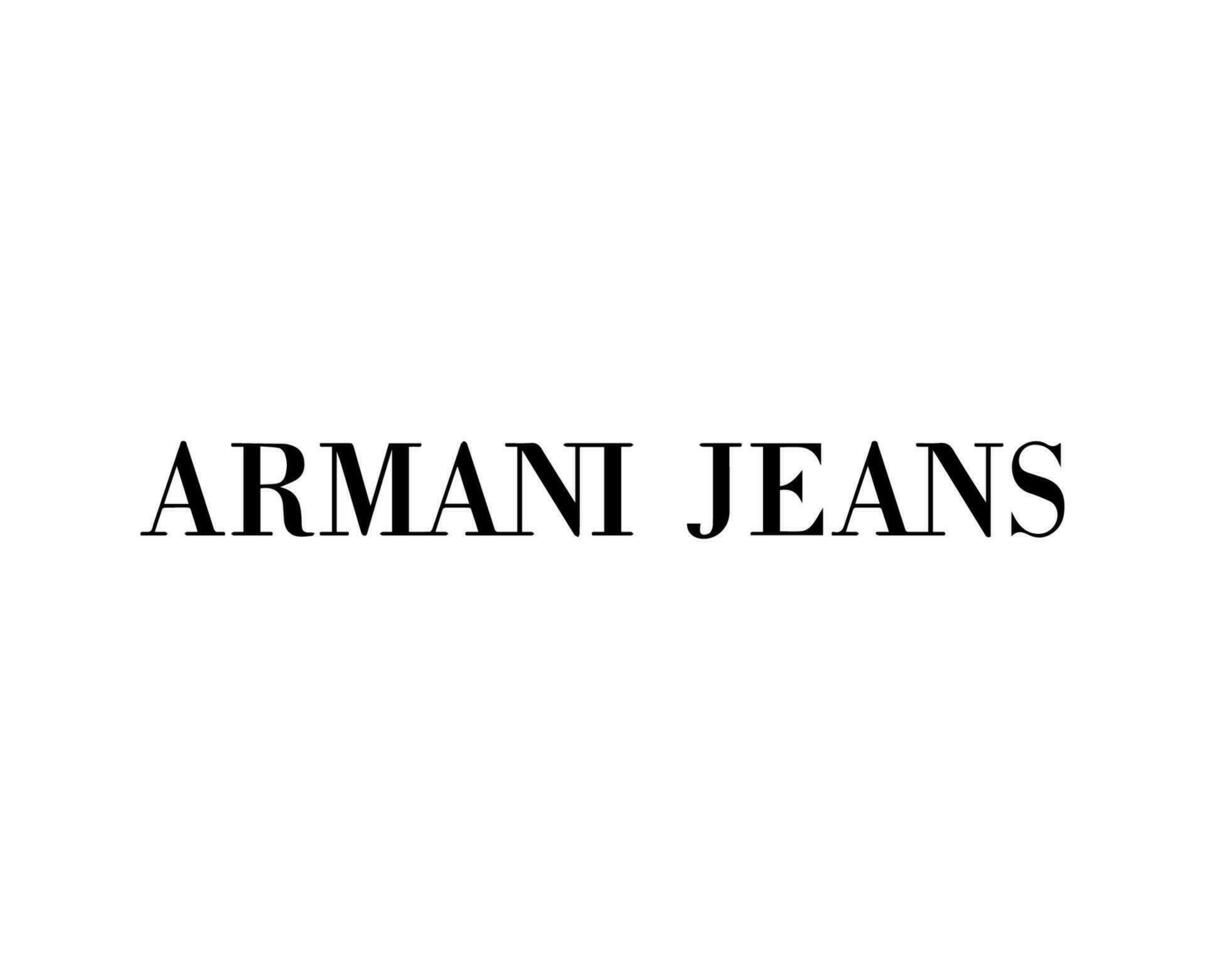 Armani Jeans Brand Clothes Logo Symbol Black Design Fashion Vector ...