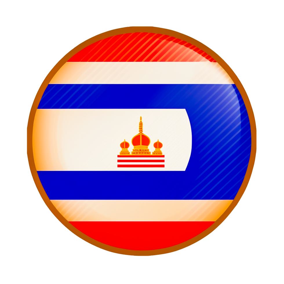 AI genertive Thailand flag on round badge png transparent