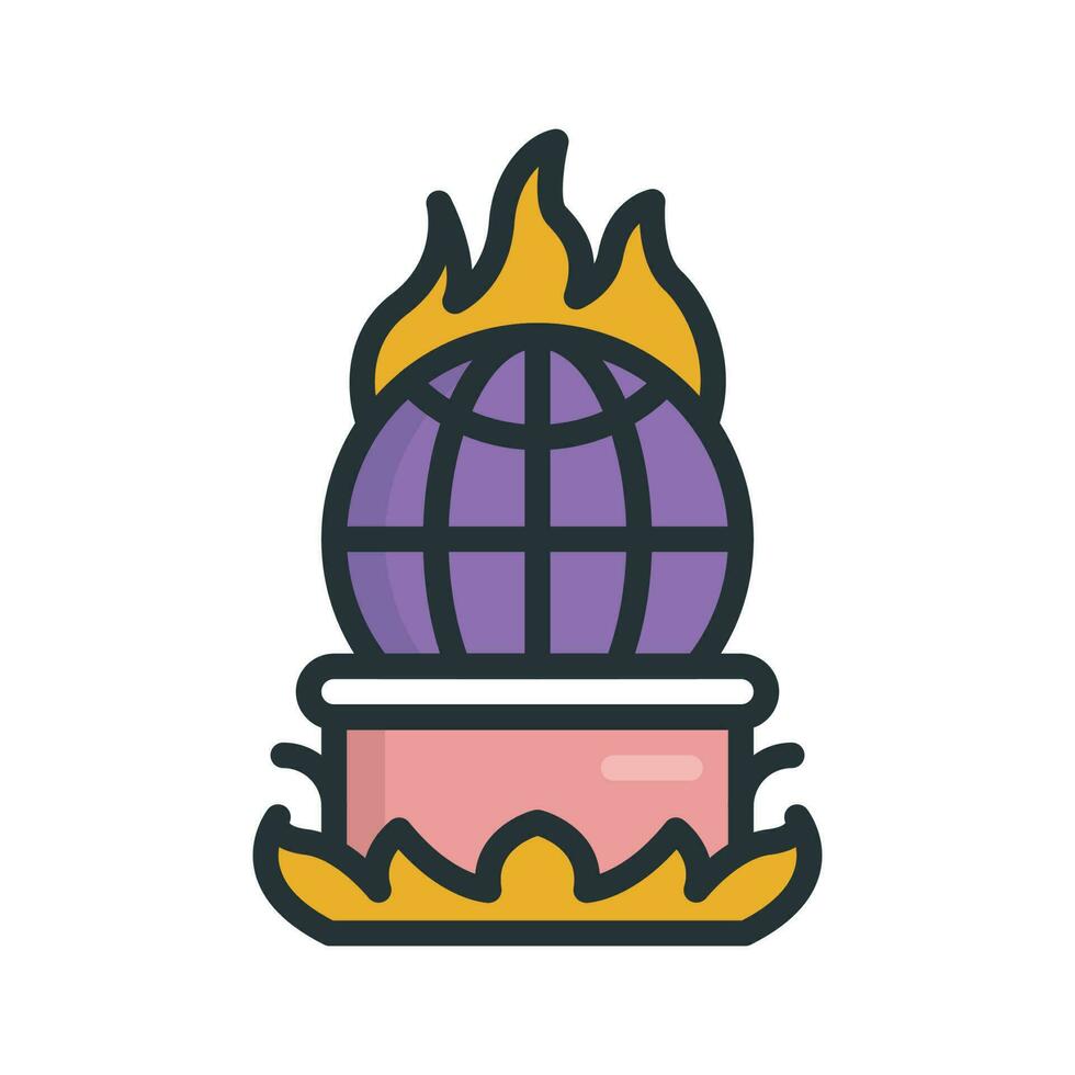 Global Garming vector Fill outline icon style illustration. EPS 10 File