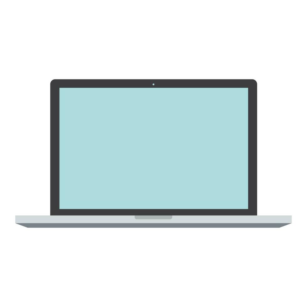 Laptop computer isolated on a white background with a blank screen. Free Vector