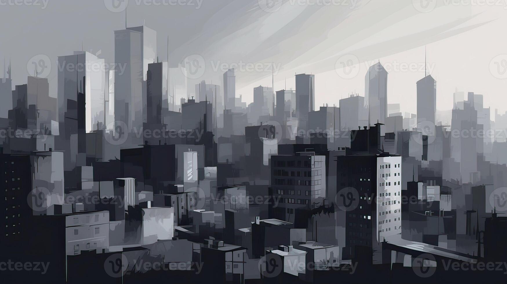 Minimalist painting cityscape high quality illustration photo