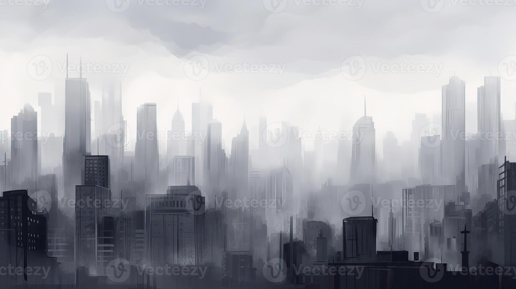 Minimalist painting cityscape high quality illustration photo