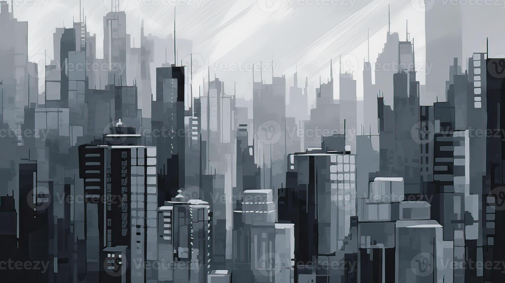 Minimalist painting cityscape high quality illustration photo